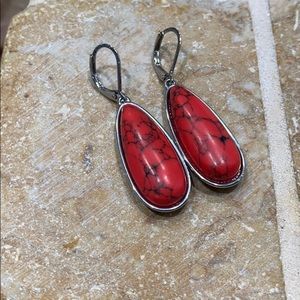 Real Stone Pendant Earrings
